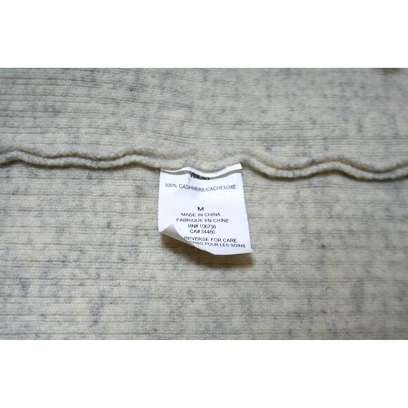 Vince 100% Cashmere Open Front Cardigan Sweater Womens M Cream/Gray Quiet Luxury - Picture 3 of 7